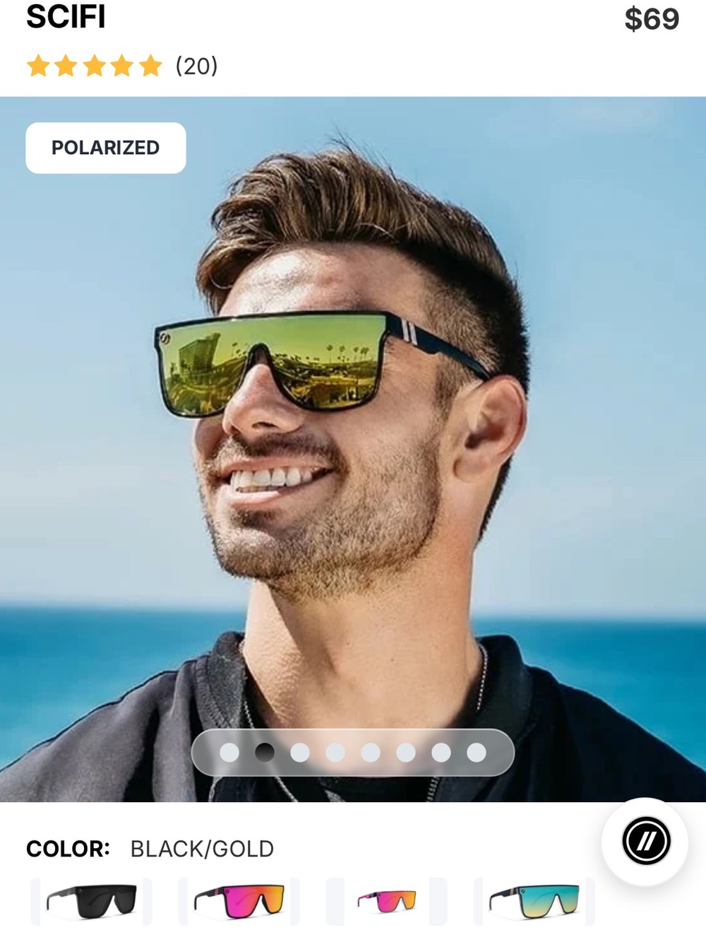 SCIFI Black Frame Blenders with Gold Mirrored Lenses